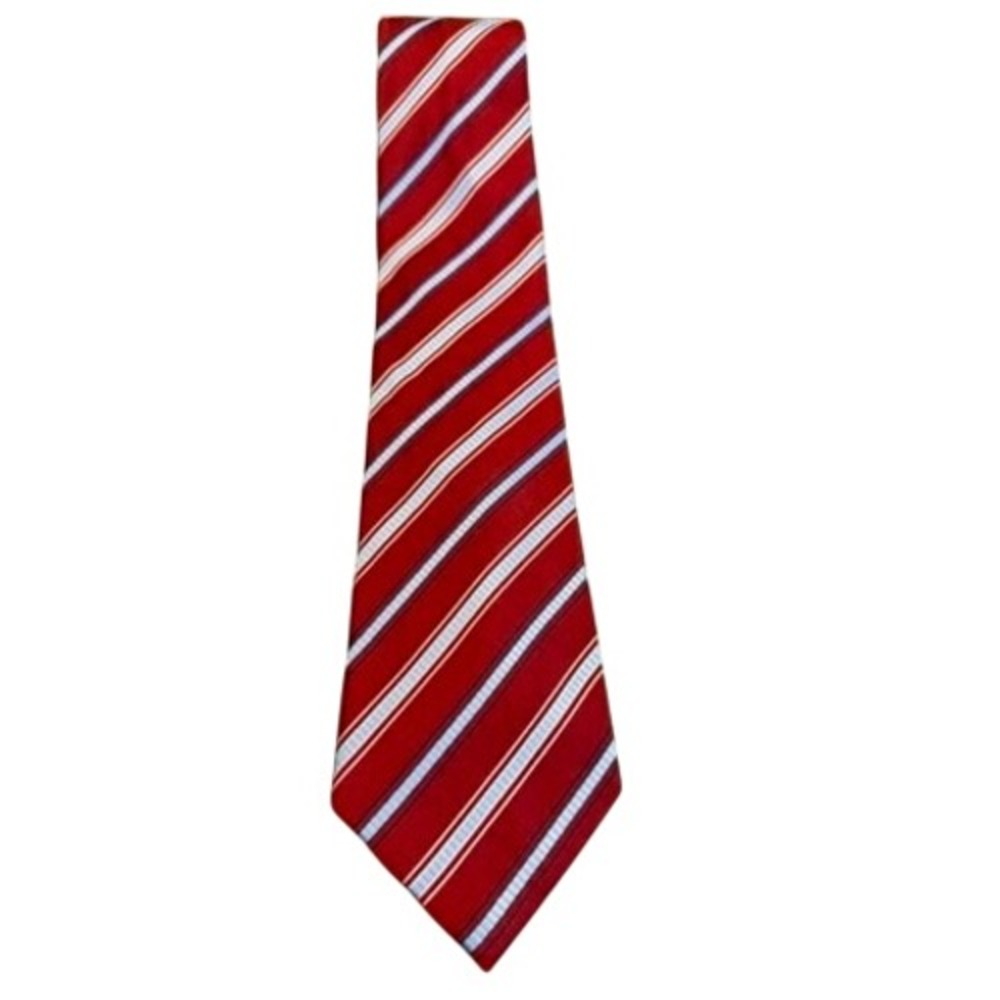 NWT!Tasso Elba Mens Red Portland Stripe Silk Necktie TF0506FX Lawyer Office